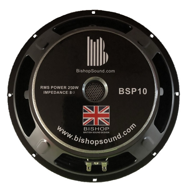 BishopSound 10" Speaker 250w RMS Full Range Driver 8 ohm Pressed Steel - BSP10
